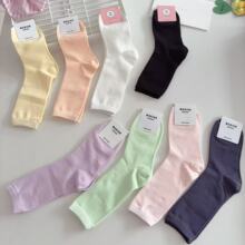 韩国糖果色袜子简约纯色人造丝光棉女袜东大门MARIAN档口高腰袜