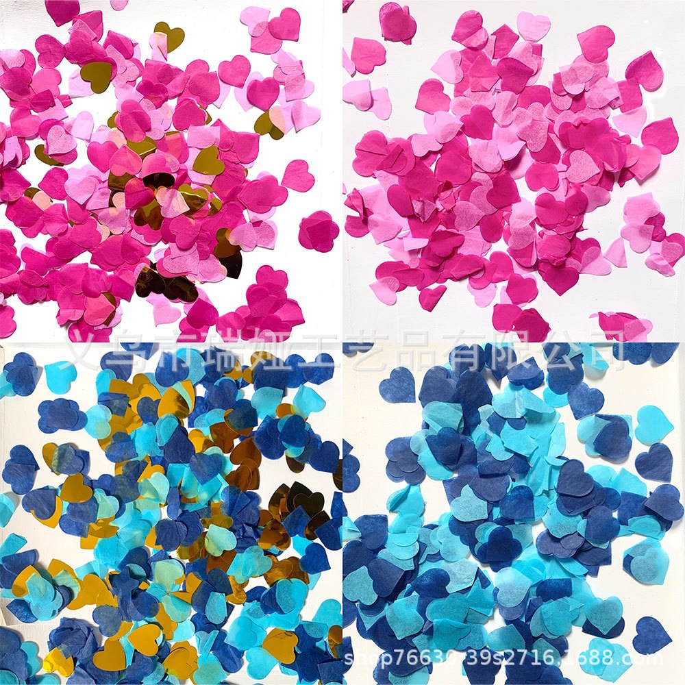 2.5CM pink blue love heart confetti gender reveal party hand-thrown…