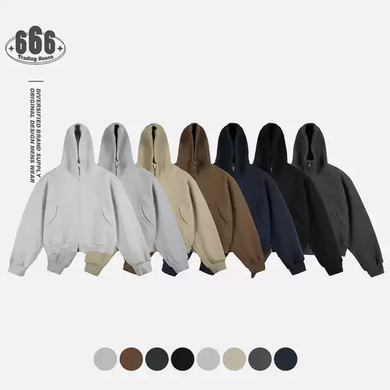 WHSDDY3 American Style High Street Fashion Brand Cardigan Hoodie Men's Fashion Loose Casual Profile Hoodie WY982
