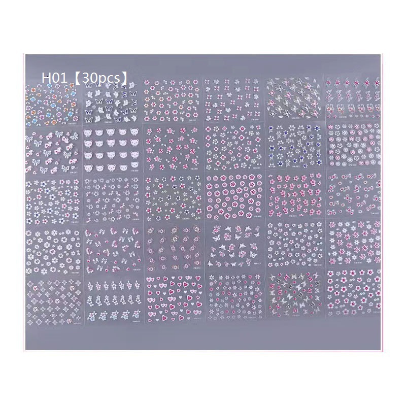 El Comercio exterior transfronterizo popular pegatinas de uñas amor pegatinas de brillo flor pequeña decoración de uñas floral pegatinas lindas pequeñas calcomanías