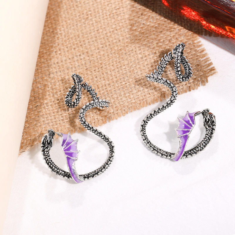 Nuevo cross-border personalizado flying dragón auriculares nicho de moda retro diseño sin agujeros de orejas para hombres y mujeres usar auriculares de alto nivel