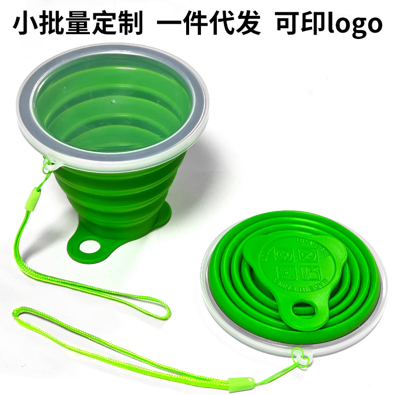 "Cordón de tapa inferior triangular de taza plegable de 270ml" Verde