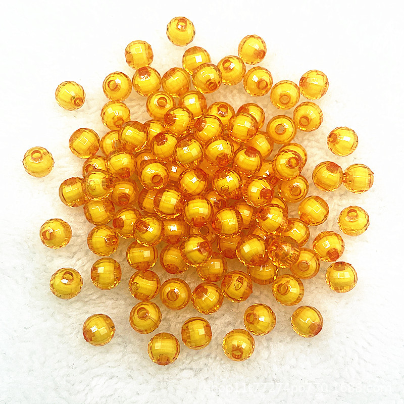 50 pcs/paquete 8mm material de cuentas de bricolaje hecho a mano para niños 96 lados superficie de corte acrílico cuentas de tierra cuentas sueltas