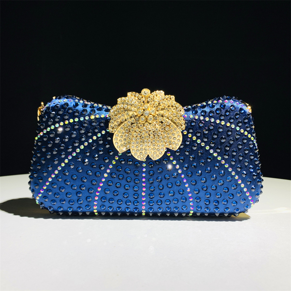 420g Weight Polyester Lining Material Lock clasp Closure Type Chain Strap Type Crossbody Bag, Evening Bag Bags Type Party Occasion Polyester Material Flower Pattern All Seasons Season Women's Gender Diamond Design Elegant Style Shell Shape Gold, Silver, Black Color Gold Silver Black Polyester Flower Shell Evening Bags 7