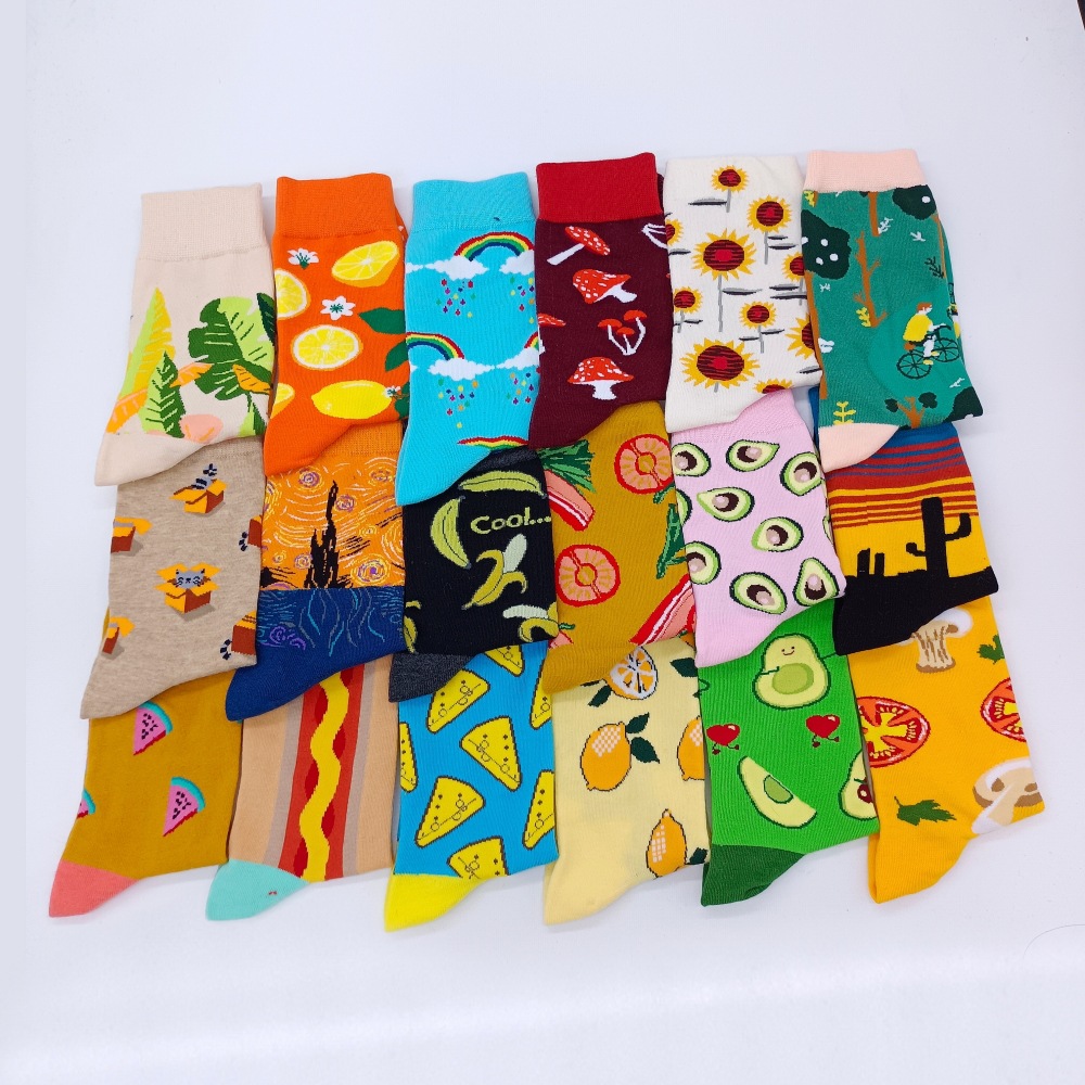 40g Weight Socks Classification Socks Lingerie Type Cotton Fabric Type A Pair Quantity Holiday, Daily Occasion Sweatproof Function Floral Pattern All Seasons Season Unisex Gender Simple Style Style Unisex Simple Style Floral Cotton Crew Socks A Pair 1