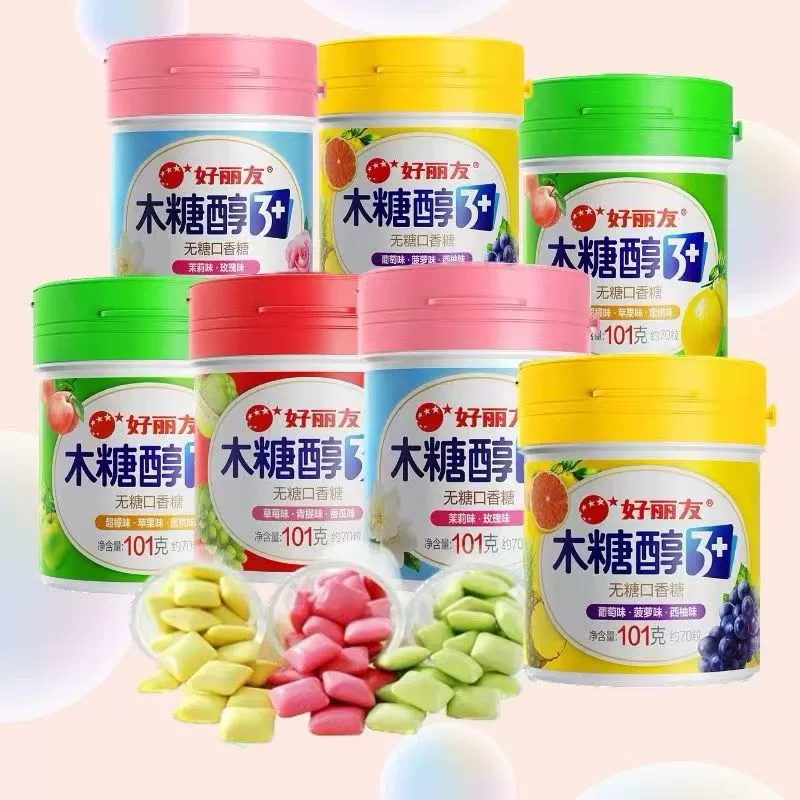 Жевательная резинка Orion ксилит 3+ без сахара 101 г в бутылках около 70 цветочных ароматов фруктов оптом