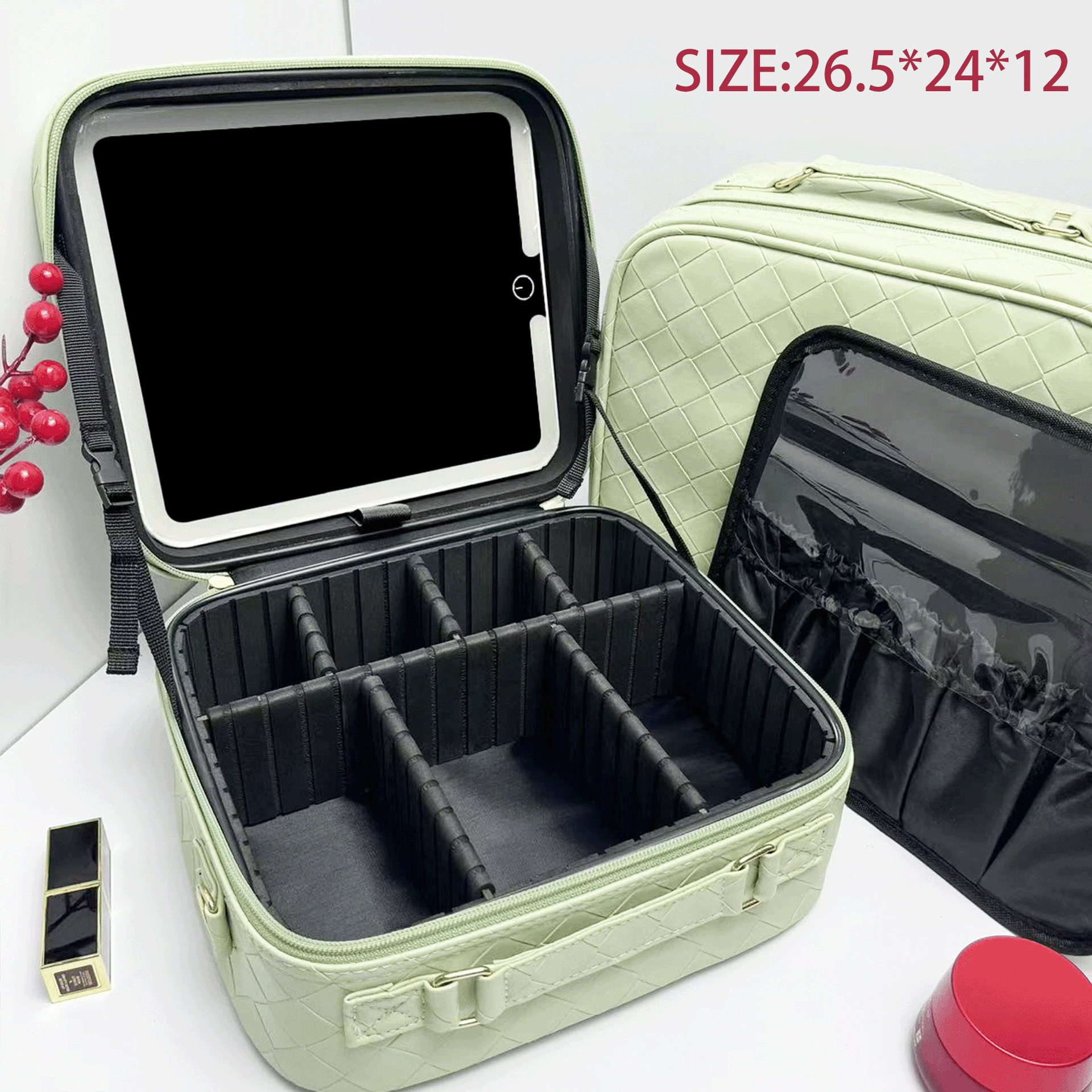 Makeup box, capacious handheld cosmetic bag, high quality organizer bag