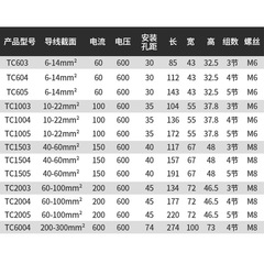 TC-1005 Brass Part 100A5P 5-Position 100A Terminal Block Fixed High-Current Power Terminal
