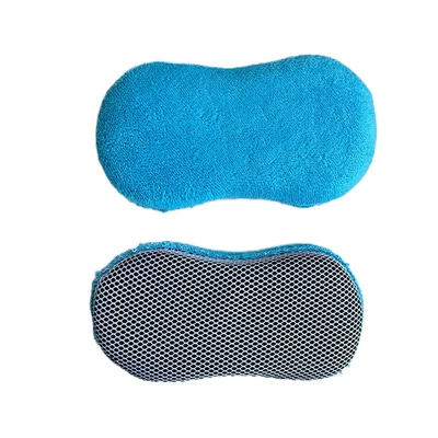 Coral Velvet Sponge Block 8-Shaped: Car cleaning tools - lake-blue-single-sided-coral-velvet-8-figure-sponge-block-23115cm