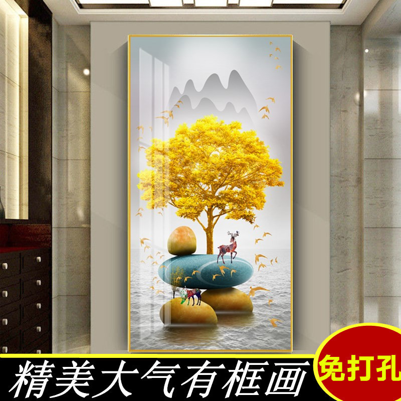 Entrance door Decorative painting At the end of the corridor Aisle Wall painting Vertical version Modern minimalist a living room Fantasy Hanging picture