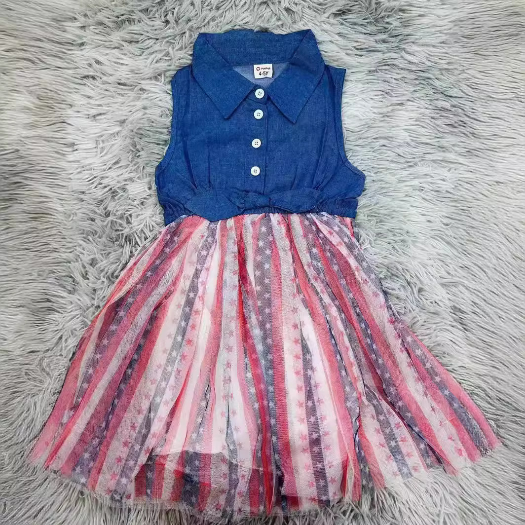 Patpat ropa infantil, comercio exterior, productos de cola, vestidos de niños pastorales lindos, falda de princesa, inventario al por mayor.