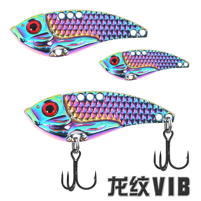 Wholesale Luya bait DH zinc alloy Dragon VIB sequins 3G -20g colorful bionic bait three hooks Black Diamond Wholesale Luya bait DH zinc alloy Dragon VIB sequins 3G -20g colorful bionic bait three hooks Black Diamond