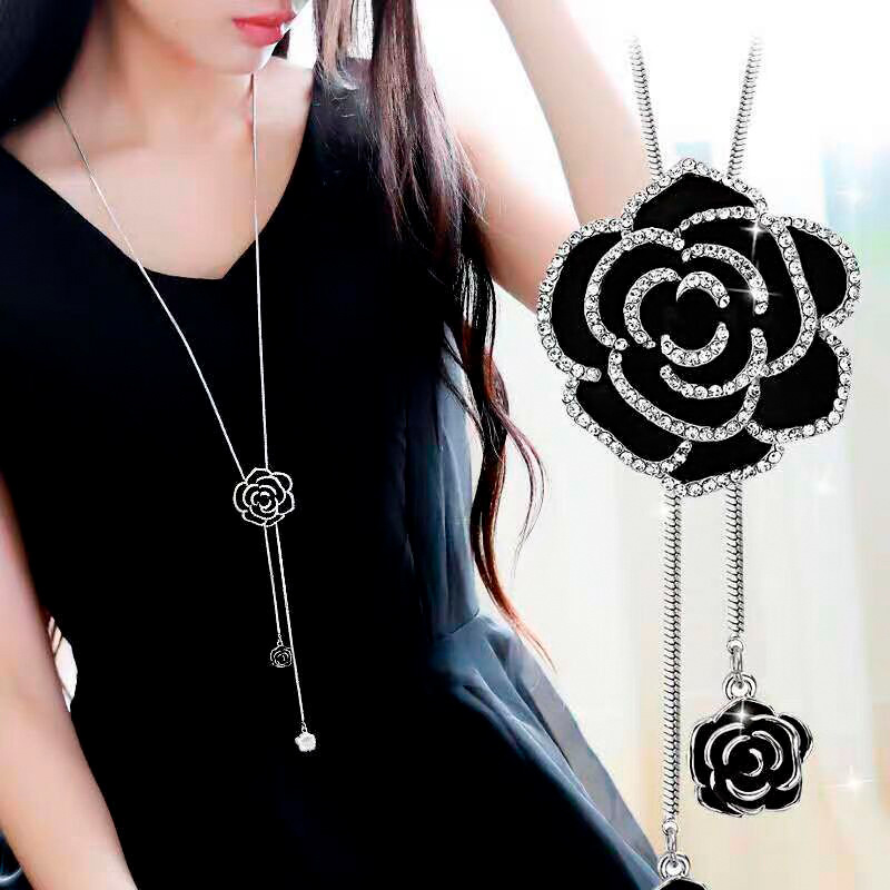 Otoño e invierno ligero estilo de lujo suéter Cadena de alto grado de las mujeres todo partido largo borla collar perla colgante accesorios al por mayor