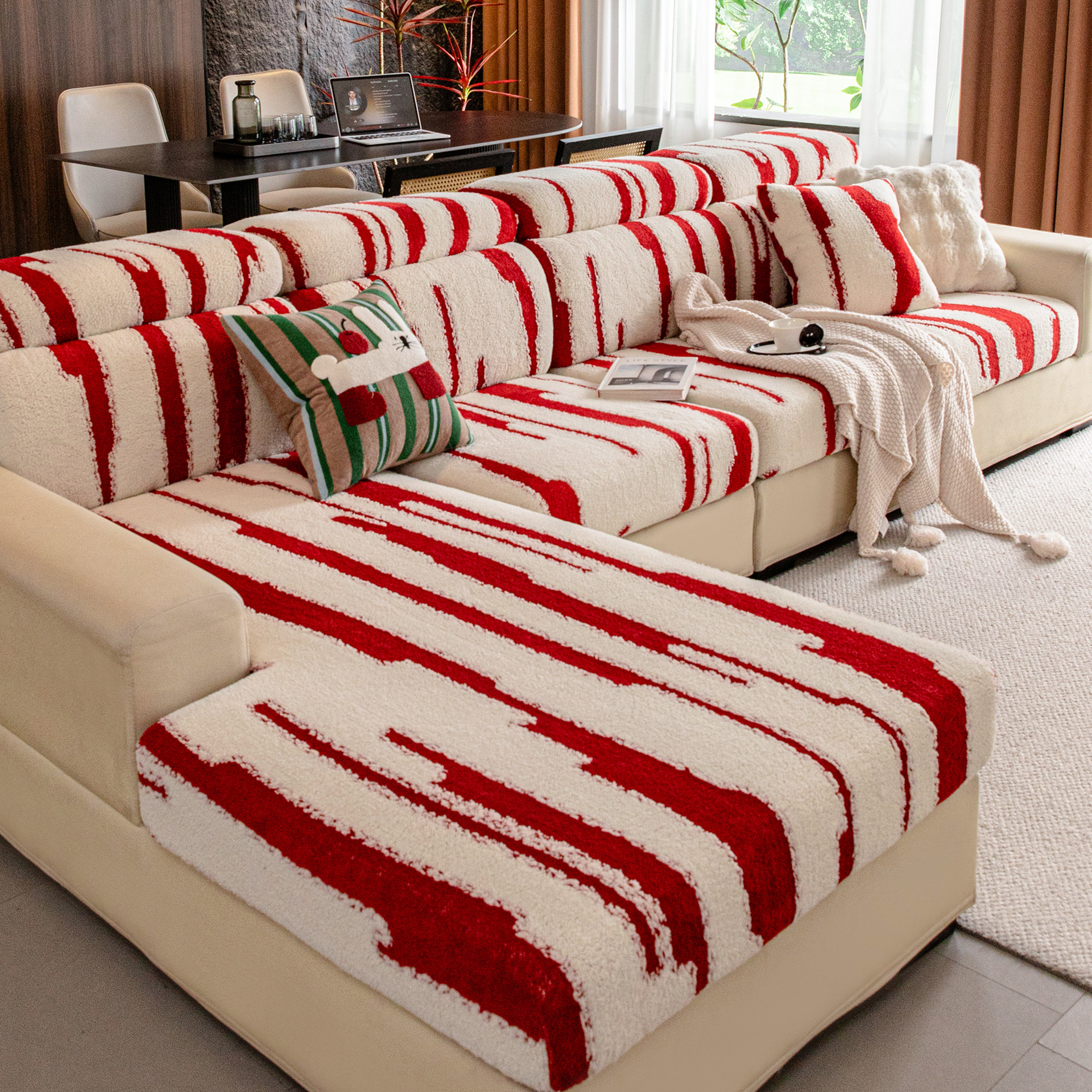 Algodón de alta calidad felt sofá cubierta todo incluido 2025 nuevo tipo de protección general sofá jaqueta cojín cubierta antideslizante