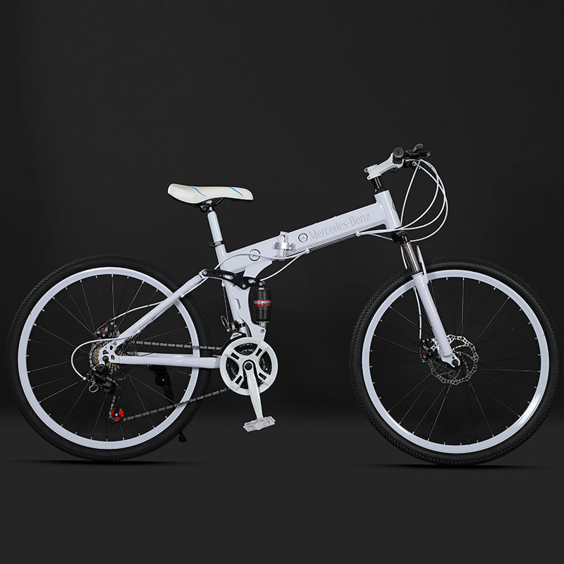 Mercedes-Benz Folding Mountain Bike for Men and Women, Adults and Teenagers, Commuting Scooter, Double Shock Absorption Off-Road Racing