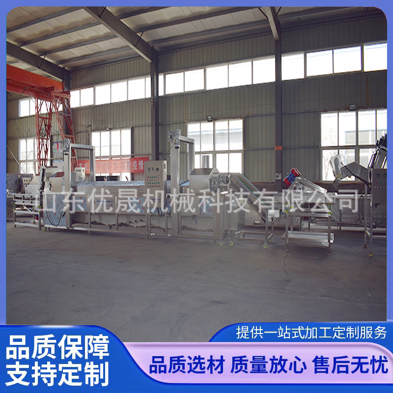 小龙虾油炸油炸机 龙虾油炸流水线 连续式油炸机 大虾油炸机器