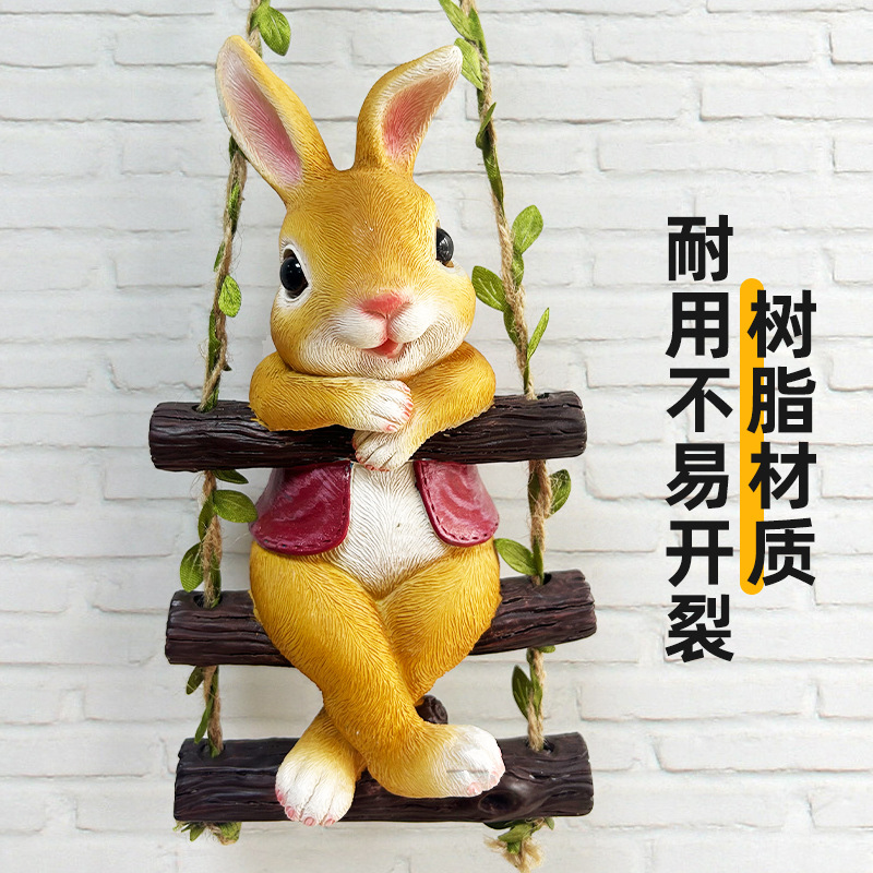 resin crafts wall decoration pendant creative garden gardening climbing trees hanging pieces animal balcony outdoor decoration