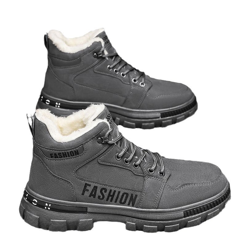 Zapatos de invierno para hombre 2025, nuevo estilo, forrados de lana, gruesos, cálidos, de algodón, deportivos, antideslizantes, de trabajo, estilo Martin, de seguridad, modernos. image 6