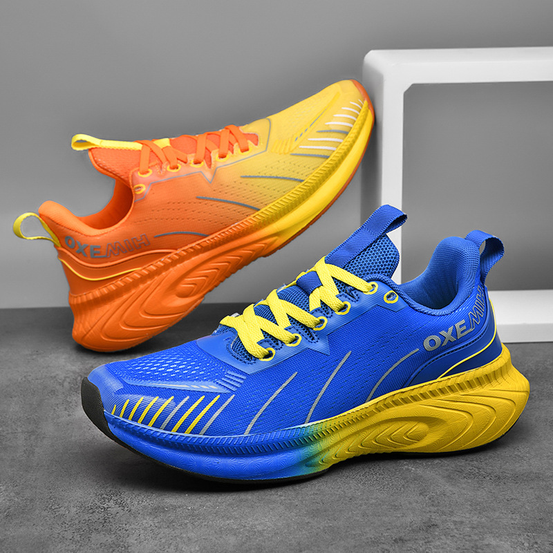 Cross-Border New 2025 New Model Fly-Knit Mesh Breathable CushiNewing MarathNew New Shoes, Men's Sports Shoes_vogvips.com