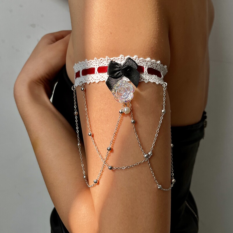 Vintage Lolita Lace Arm Chain Women's Gothic Style Butterfly Water Drop Tassel Bracelet Arm Ring European and American Jewelry Vintage Lolita Lace Arm Chain Women's Gothic Style Butterfly Water Drop Tassel Bracelet Arm Ring European and American Jewelry