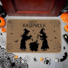 ハロウィンフロアマット、汚れにくいドアマット、ホームテキスタイル、ホームデコレーション、ホリデーデコレーション、リネンマット、玄関ドアマット、バスルームマット