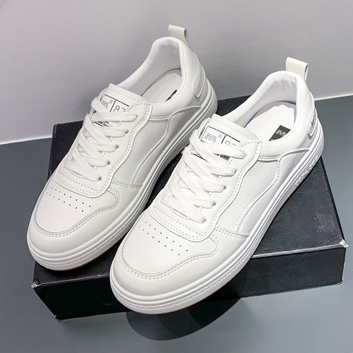 Luji genuine leather flat white shoes for women  new Internet celebrity students versatile casual sports soft sole shoes trend