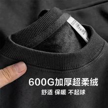 银狐绒600g重磅硬挺卫衣男毛线圈加绒加厚秋广州三本针内搭打底衫