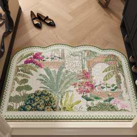 法式入户门复古丝圈地垫耐脏除尘蹭土裁剪家用门口进门玄关防滑脚