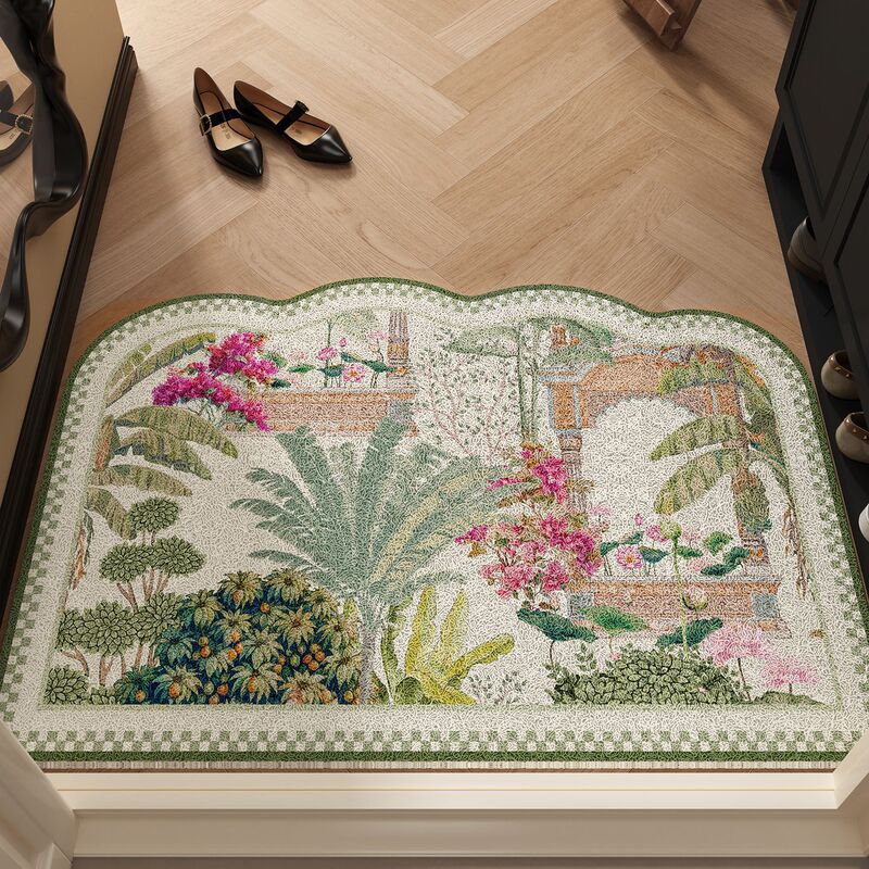 French-Style Entrance Door Retro Silk Loop Floor Mat, Dirt-Resistant, Dust-Removing, Dirt-Scraping, Cut-To-Fit, Home Entrance Door, Entrance Hall, Non-Slip Foot Mat French-Style Entrance Door Retro Silk Loop Floor Mat, Dirt-Resistant, Dust-Removing, Dirt-Scraping, Cut-To-Fit, Home Entrance Door, Entrance Hall, Non-Slip Foot Mat