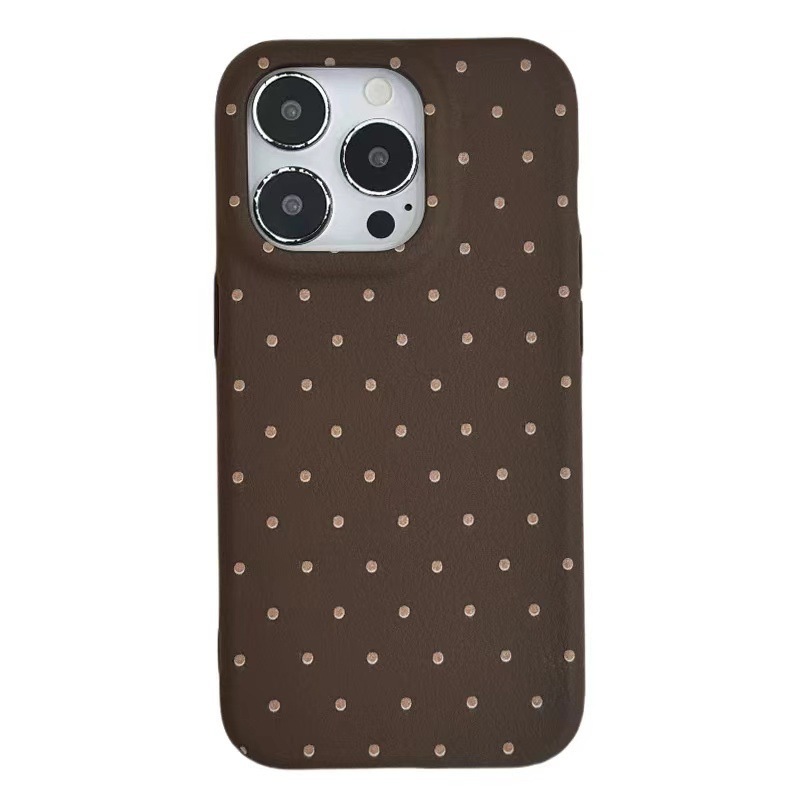 かわいい波点猫はリンゴ14携帯ケースiPhone16純色15promax新13包12女を適用している|undefined