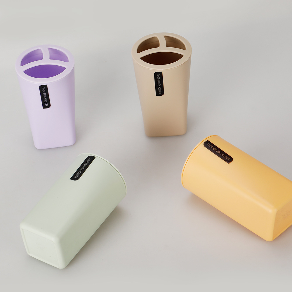 Plástico de color sólido suministros de baño de cinco piezas enjuague bucal taza cepillado rack caja de jabón baño almacenamiento baño lavado traje