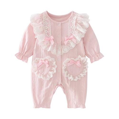  Autumn New Arrival Pure Cotton Baby Girls' Long Sleeve Jumpsuit Crawling Suit Wholesale