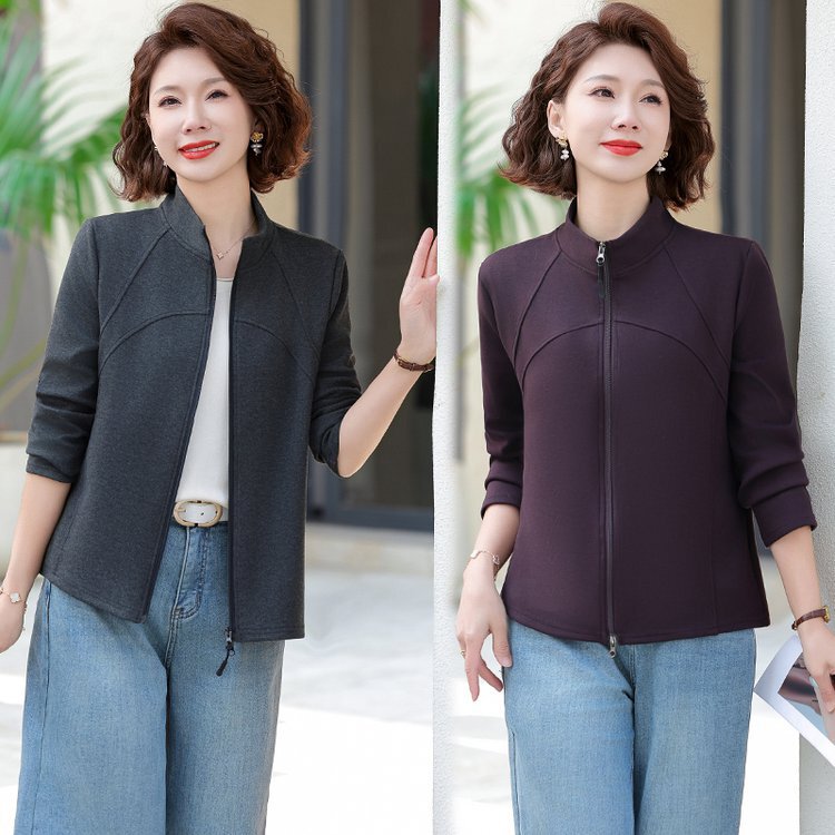 Casual Large Size Loose Women's Short Jacket 2025 Spring & Fall New Style Middle-Aged and Elderly Mother's Style Age-Reducing Jacket