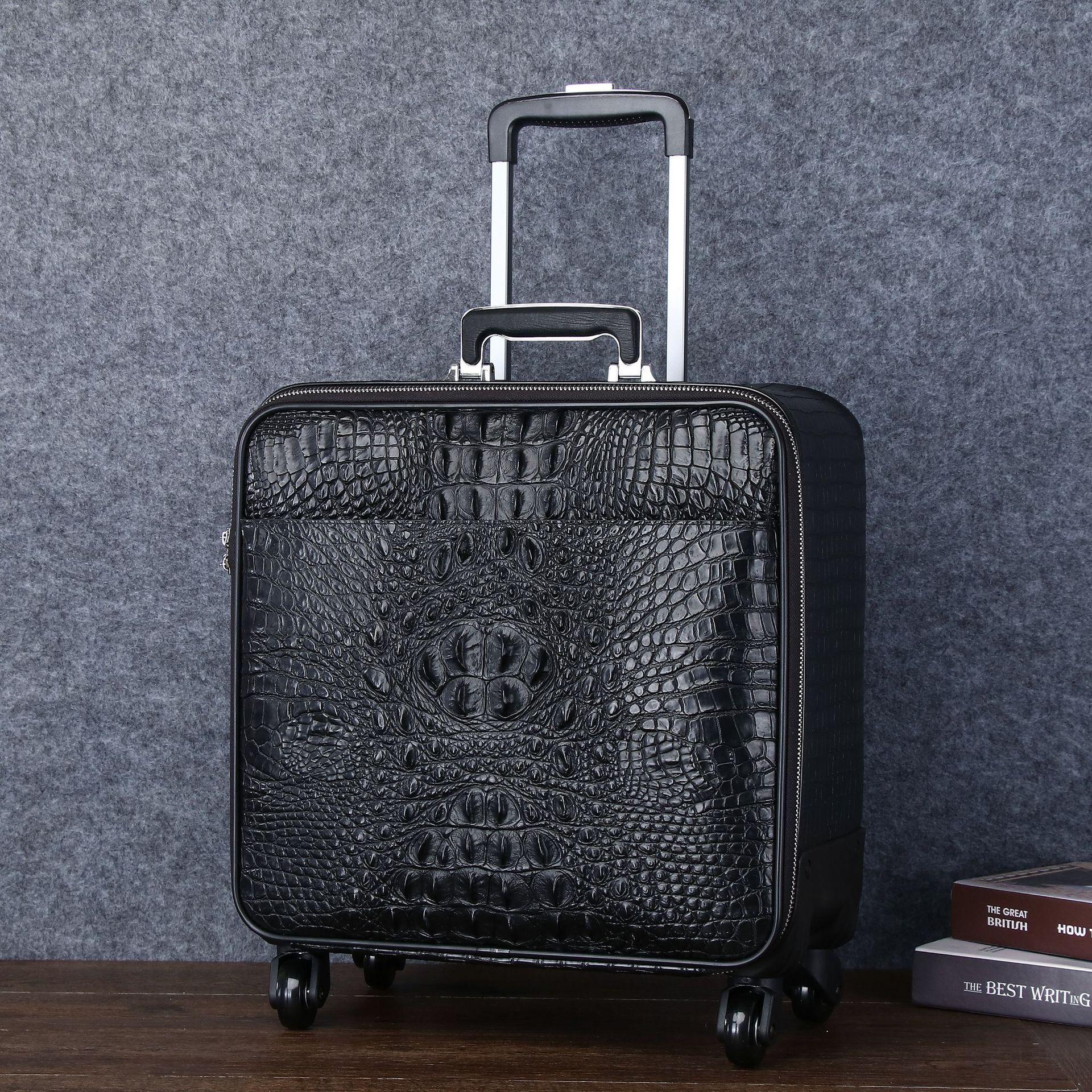 Vali cabin 20 inch họa tiết vảy cá sấu, bánh xe đa hướng êm ái, dung tích lớn cho nam doanh nhân chi tiết 1