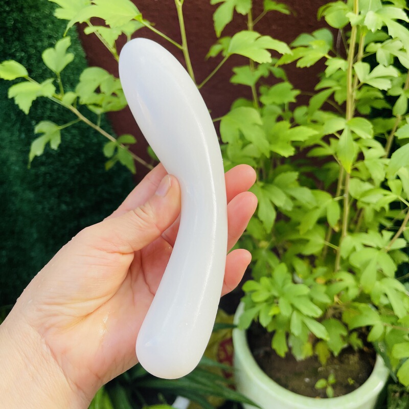 白玉大弯头水晶按摩棒 图 5