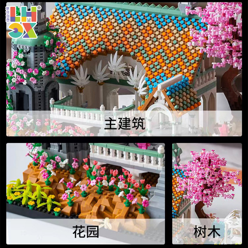 827 serie de arquitectura conjunta creativa del valle de puzzle puzzle de ensamblaje de bloques de construcción juguetes regalos adornos al por mayor image 5