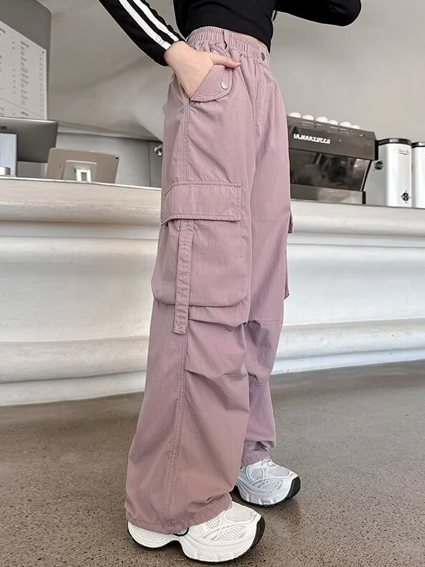 女童工装裤2025新款秋装大童洋气宽松休闲阔腿裤儿童时髦春秋裤子|undefined