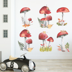 New FX-D199 cartoon red umbrella small mushroom children's bedroom entryway store wall decoration sticker