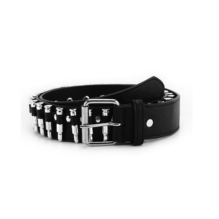 Nový cool subkulturní Y2k nýtovaný opasek s kuličkou, černý pikantní punkový personalizovaný pánský a dámský džínový dekorativní opasek_voghion.com