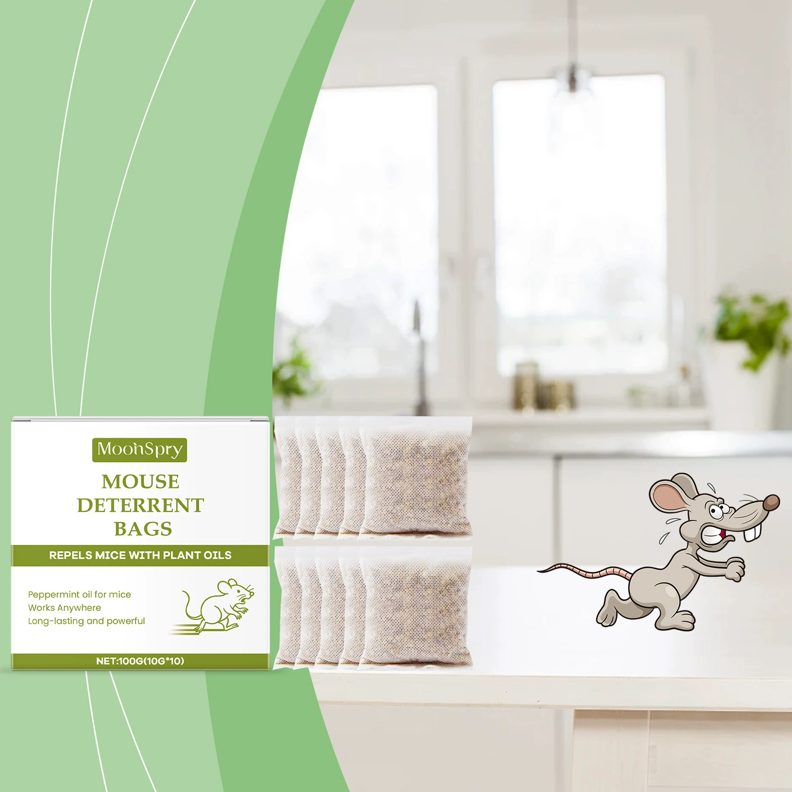 MOONSPRY Сумка от крыс с маслом мяты, бытовой репеллент от крыс, эфирное масло растений, репеллент для дома, грызуны