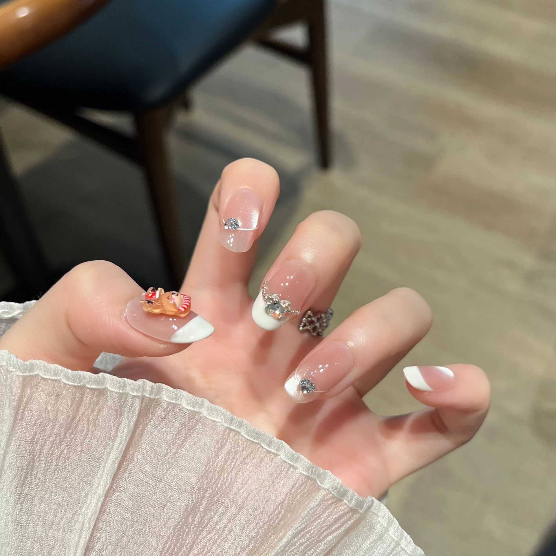 Yarn de estrella suave puro ojo de gato hecho a mano para usar uñas de alto nivel, parches de uñas falsas blanqueadoras, productos terminados de manicure.