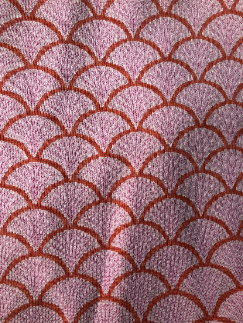 日式和风鱼鳞花纹针织面料箱包特材扇形飞织布面料手工箱包布料