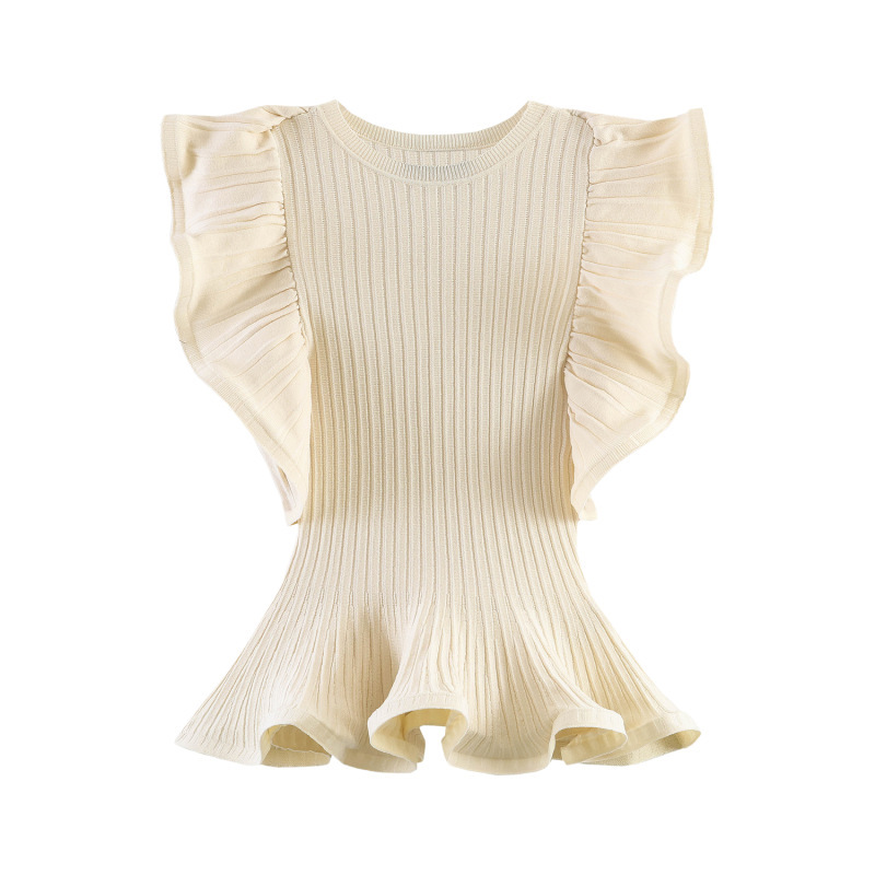 Unizera Women's Clothing 2026 Summer New Fashion Casual Round Neck Knitted Top with Wavy Trim 0014027 Unizera Women's Clothing 2026 Summer New Fashion Casual Round Neck Knitted Top with Wavy Trim 0014027
