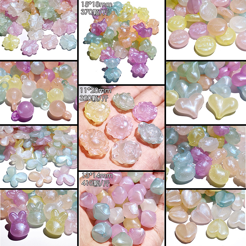 Creamy acrylic beads handmade