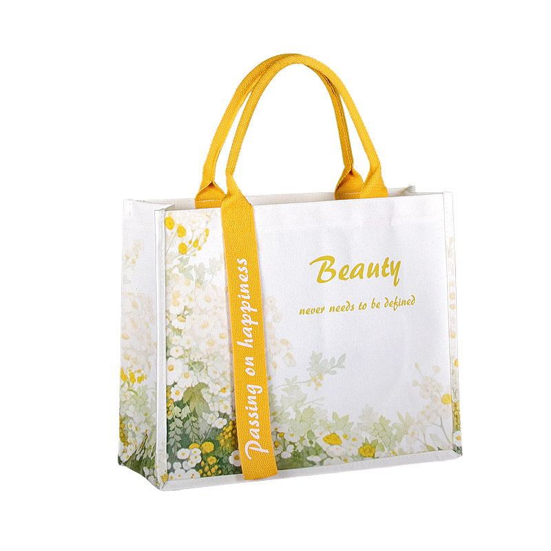Bolsa de lona personalizada con logotipo, bolsa de lona laminada, bolsa de lona gruesa, bolsa tridimensional hecha a mano.