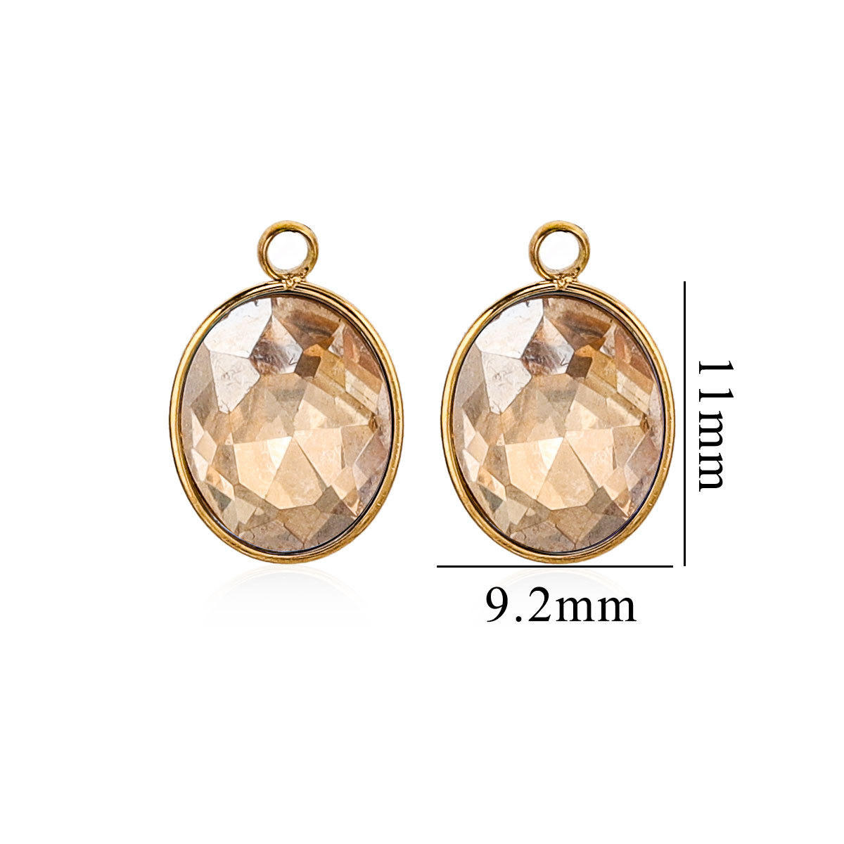 Joyas hechas a mano de bricolaje transfronterizas accesorios de acero inoxidable colgante collar de cristal ovalado pendiente colgante colgante