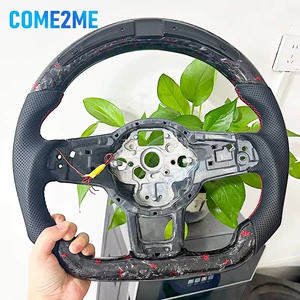 Suitable for Volkswagen Golf 7 7.5 GTI MK7 models, LED red forged carbon fiber steering wheel