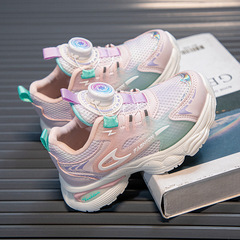 Big Bear Spring and Summer New Children's Casual Shoes, Student Breathable Sports Shoes, Mesh Single Shoes for Boys and Girls, Solid Soft Soles