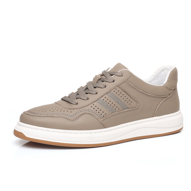 Piel de vaca de primera capa de verano nuevos hombres sandalias de cuero de cuero casual para hombres zapatos de hombre huecos perforados transpirables zapatos de hombre