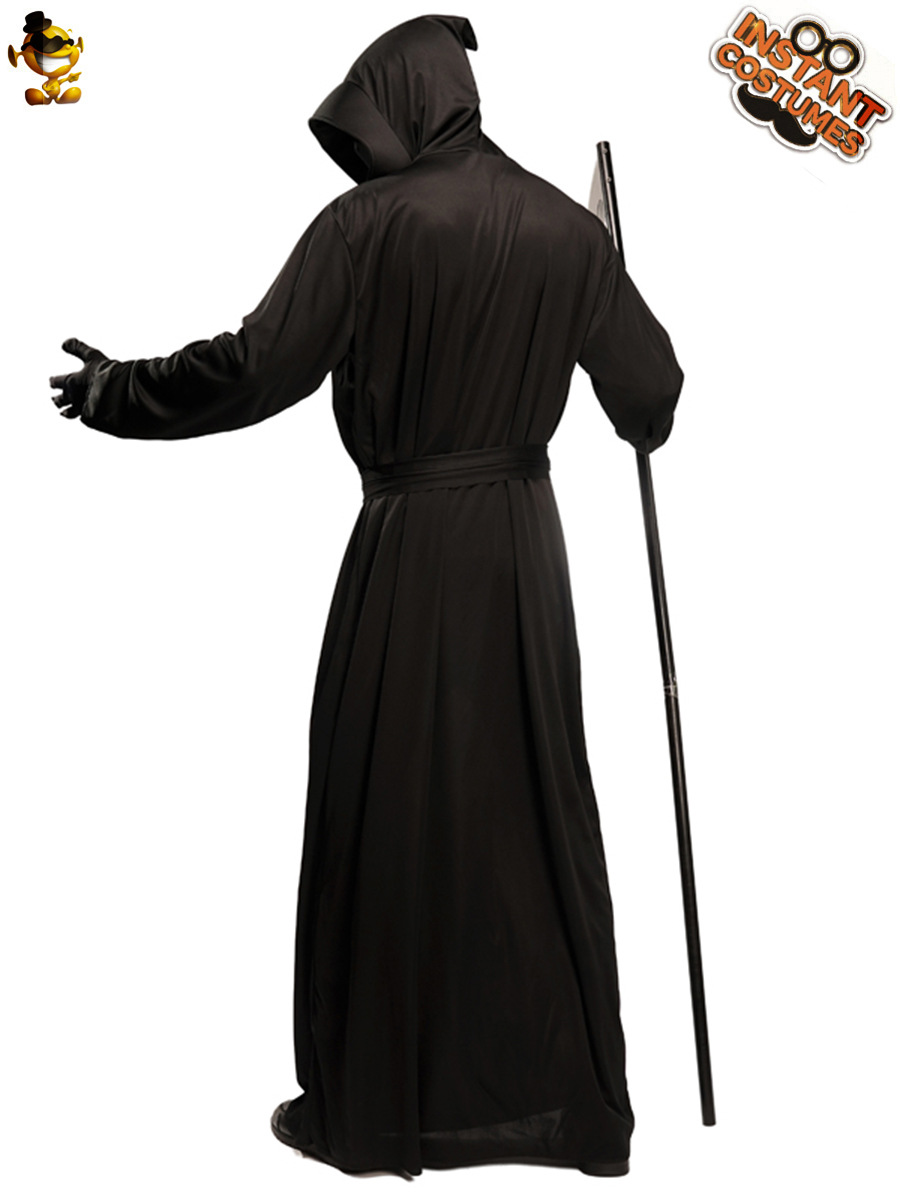 Gran hombre negro diablo Halloween traje fantasma Festival hoz monstruo hoz rol juego muerte etapa rendimiento traje image 5